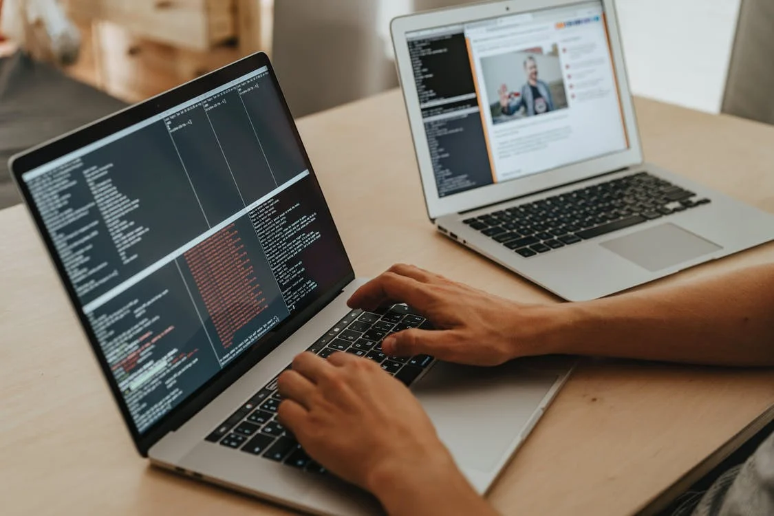 A person working on a laptop